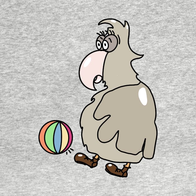 funny bird playing beach ball, for smile by VikingArt